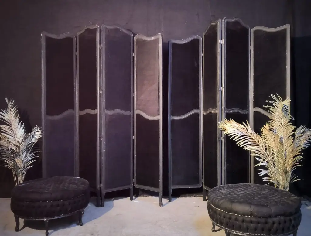 Classical Folding-Screen, black velours