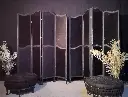 Classical Folding-Screen, black velours