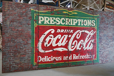 Screen " COCA-COLA "  Brick-Wall Advertisment