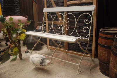 Tip-up  Bench  for Two, White