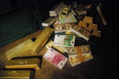 10 Stacks of Dollar-Bills