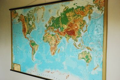 World-Map   Relief  and  Geografical-Map
