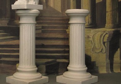 Pedestal  Dorian  Column  in  White