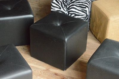 Pouffe Cube Black