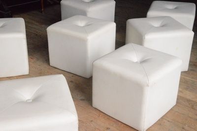 Pouffe Cube White  for in cover
