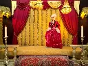 Curtains and Draperies on one Bar  Yellow Golden / Bordeaux