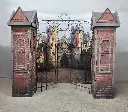 Iron Gate  With two Stone/Brick Towers