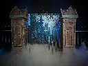 Iron Gate with two Stone/Brick Towers