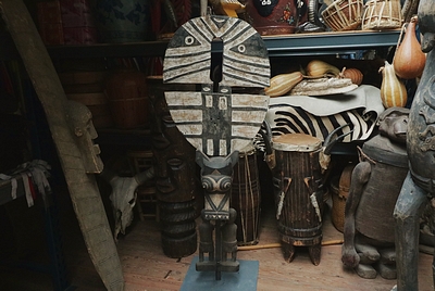 African Totem  in Black and white