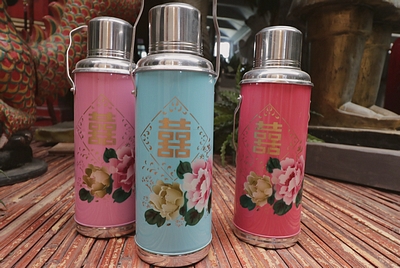Thermos Bottle Asian style,  set of 2