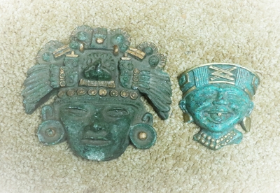 Two Small Meso American Heads