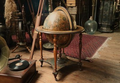 Globe on Wooden Fixture