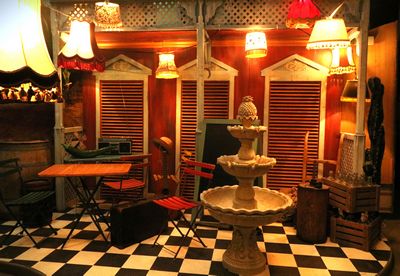 Chain  5 Lights in Retro Lampshades 220v.