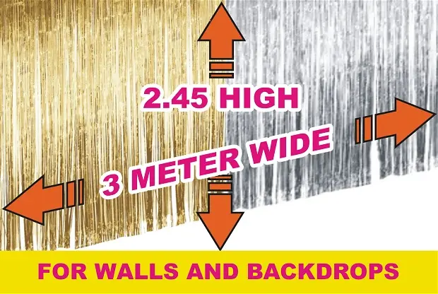 sale Tinsel-Curtain Gold 245H 300W