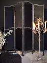 Classical Folding Screen Black Velours