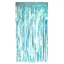 Foil curtain Iridescent light blue