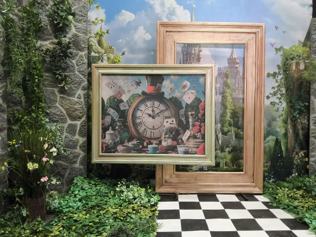 Panel  Wonderland Clock in Frame