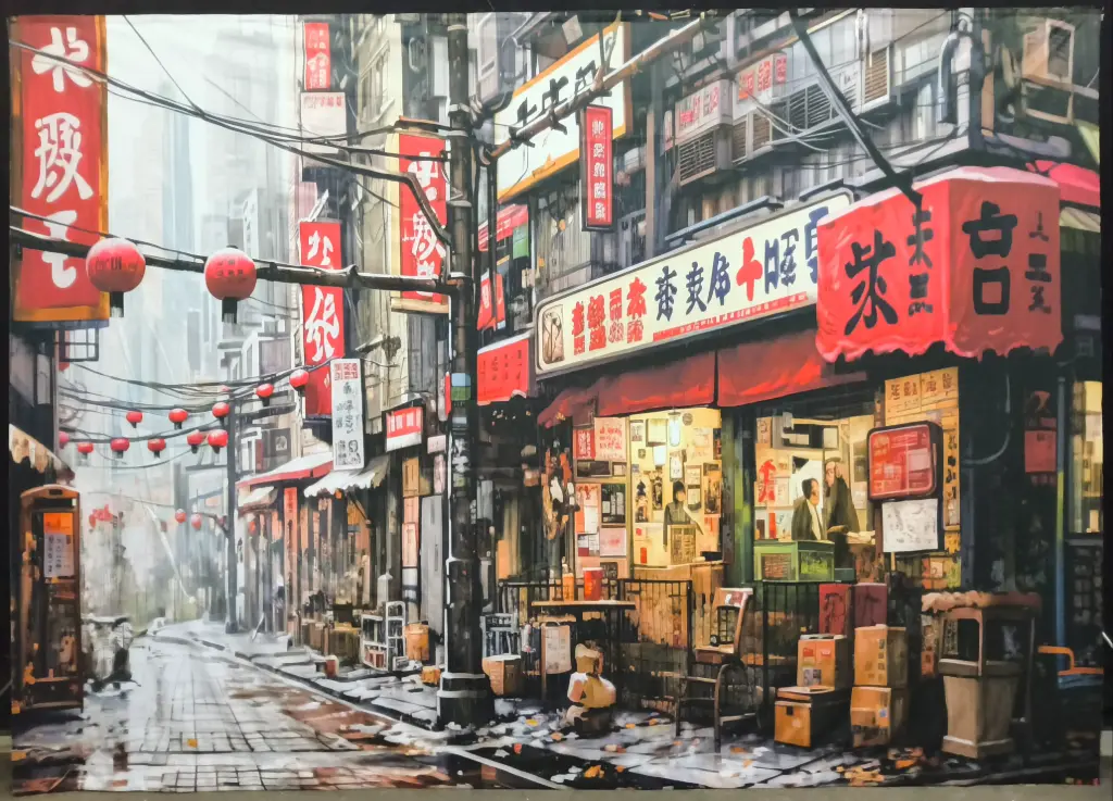 Backdrop Asian street