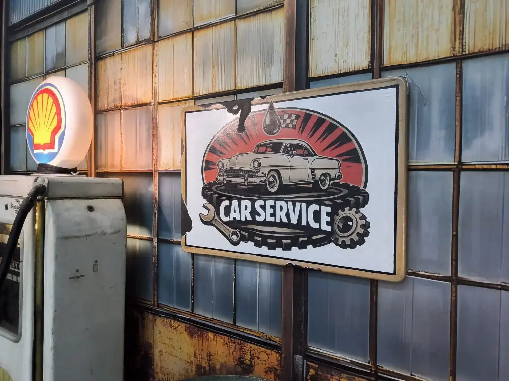Advertisement Panel Car service enamel-look