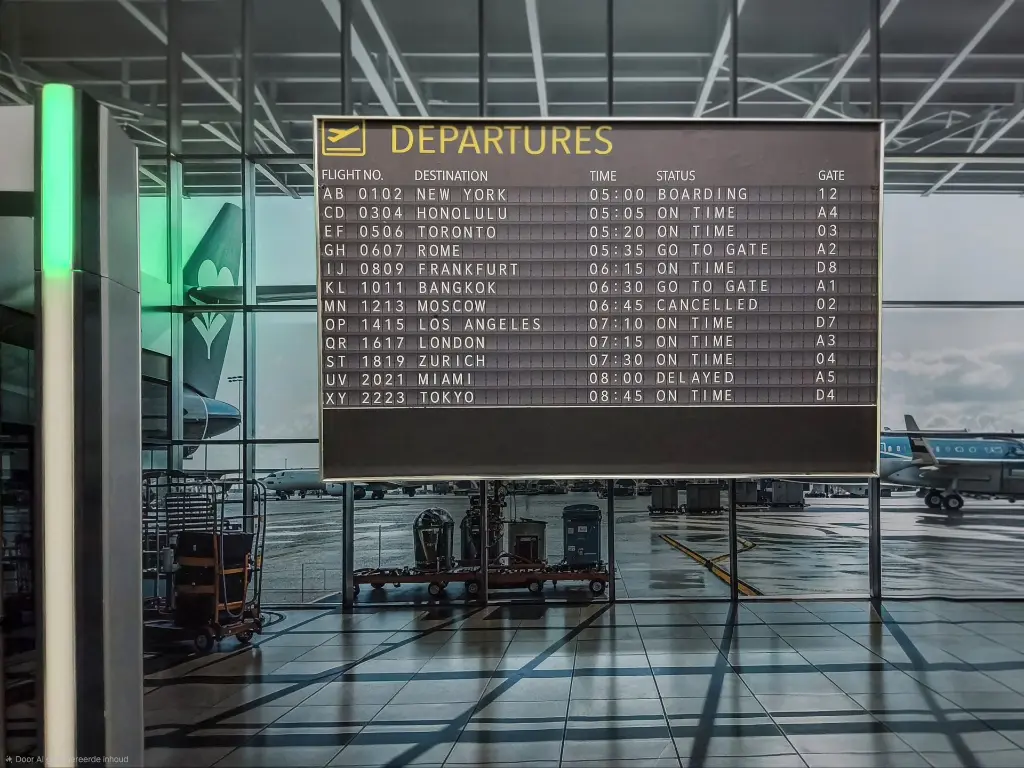 Airport Information Board in Metal Frame 