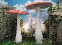 Mushroom  Red with  Dots   330   XXL