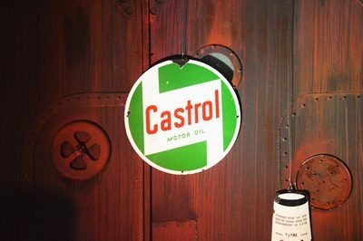 Advertising panel ""Castrol"" , enamel