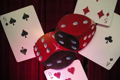 Playing card     with glitter