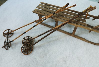 Ski Poles    Wooden/Bamboo   a pair