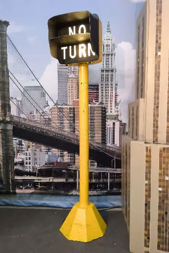 Streetsign Yellow   220v  " NO TURN " 