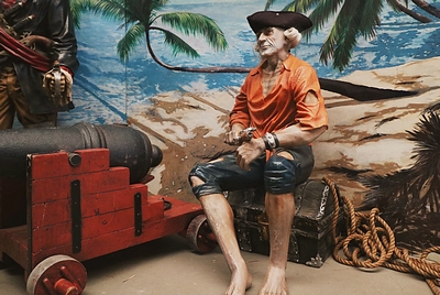 Pirate  Sitting down on a Chest