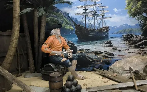 Pirate  Sitting down on a Chest