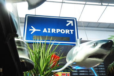 Exit  Airport with Chalkboard