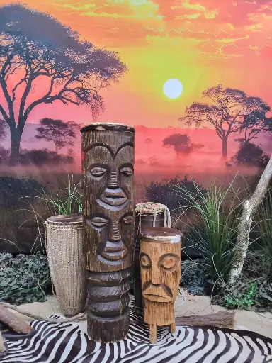 Drum Tribal  with  faces
