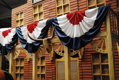 Pleated Fan, Bunting , in Red, White and Blue