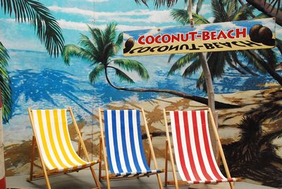 Beach Chair Striped folding