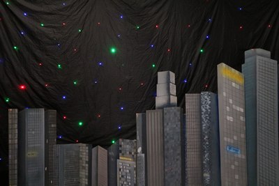 Night-Sky with coloured twinkle-lights