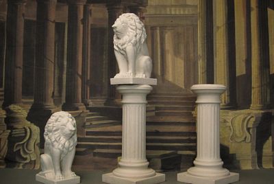 Statue Lion  White-Stone