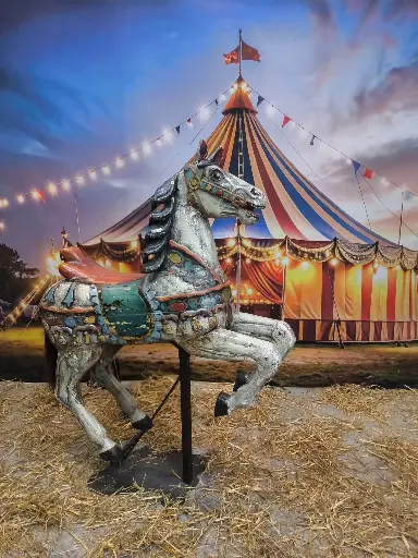 Old Merry-Go-Round Horse  Wooden 
