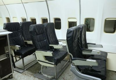 Airplane Seats Darkblue Leather