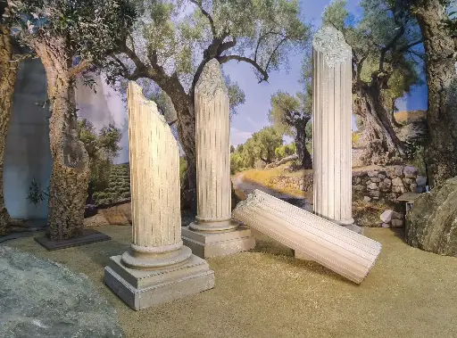 Ionic Column   Broken  in  Half 
