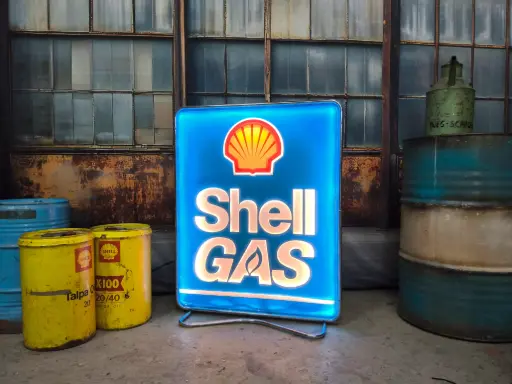 Advertising panel  Shell  Illuminated sign
