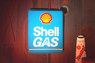 Advertising panel ""Shell Gas "" , Plastic
