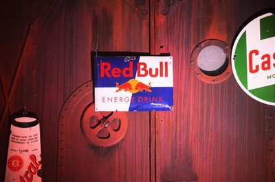 Advertising panel ""Red Bull"", enamel