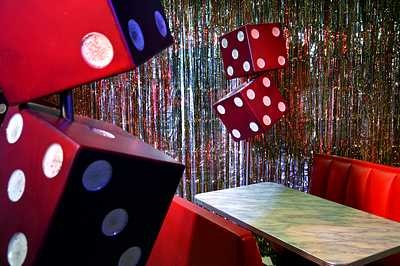 Two XL Casino-Dices  on post