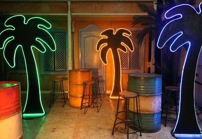 Palmtree Neonlight, Blue