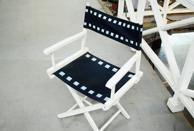 Directors Chair ""Film strip""  Black/White