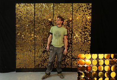 Sequin Wall in Gold