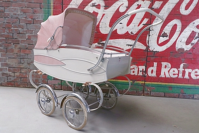 Pram, 50ties White/Pink