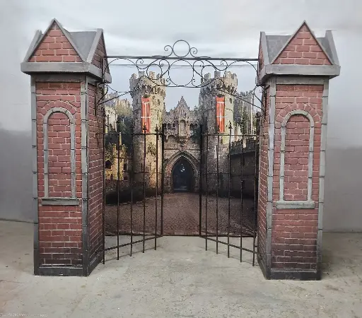 Iron Gate  With two Stone/Brick Towers