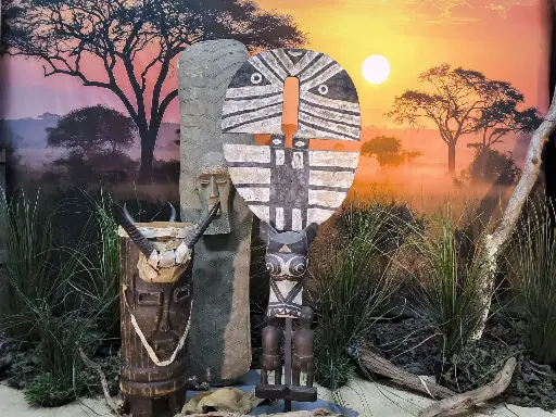 African  Totem  in  Black and White